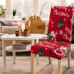 Merkloos Set Van 6-Kerst Stoelhoezen, Stoelhoes Feestelijke Cover Decoratie Beschermer Stoelhoes Party Restaurant Stoelhoes Best