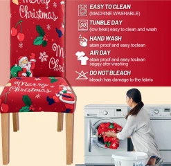 Merkloos Set Van 6-Kerst Stoelhoezen, Stoelhoes Feestelijke Cover Decoratie Beschermer Stoelhoes Party Restaurant Stoelhoes Best