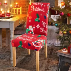 Merkloos Set Van 6-Kerst Stoelhoezen, Stoelhoes Feestelijke Cover Decoratie Beschermer Stoelhoes Party Restaurant Stoelhoes Best