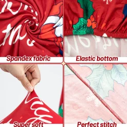 Merkloos Set Van 12-Kerst Stoelhoezen, Stoelhoes Feestelijke Cover Decoratie Beschermer Stoelhoes Party Restaurant Stoelhoes Sale