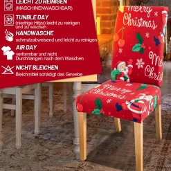 Merkloos Set Van 12-Kerst Stoelhoezen, Stoelhoes Feestelijke Cover Decoratie Beschermer Stoelhoes Party Restaurant Stoelhoes Sale
