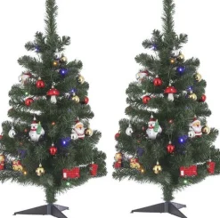 Mica Decorations Set Van 2X Stuks Complete Kunst Kerstbomen/Kunstbomen Met Versiering En Verlichting 90 Cm Cheap