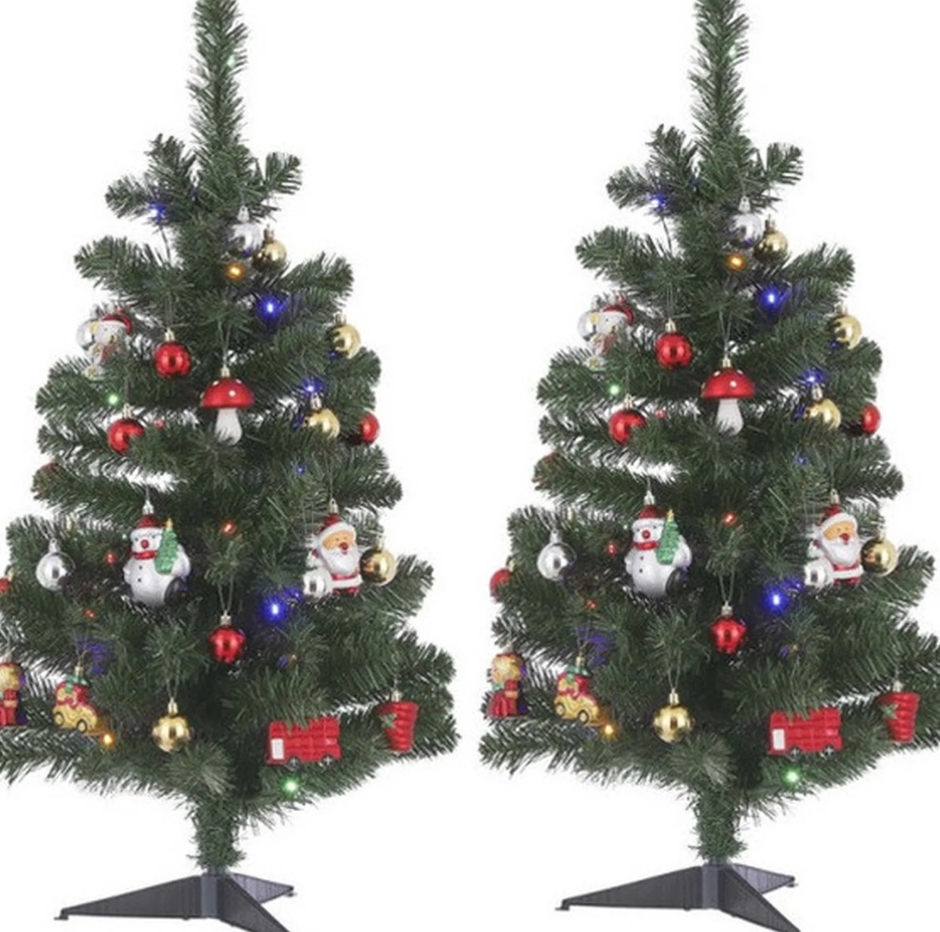 Mica Decorations Set Van 2X Stuks Complete Kunst Kerstbomen/Kunstbomen Met Versiering En Verlichting 90 Cm Cheap