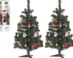 Mica Decorations Set Van 2X Stuks Complete Kunst Kerstbomen/Kunstbomen Met Versiering En Verlichting 90 Cm Cheap