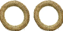 Merkloos Kerstkransen>Set Van 2X Stuks Decoratie Kransen Van Stro 25 Cm - Diy Kransen Maken - Kerst Deurkransen - Herfststukje Maken