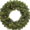 Merkloos Kerstkransen>Set Van 2X Stuks Dennenkrans 40 Cm Met Verlichting - Deurkransen / Kerstkrans - Kerstverlichting Voor Deur/Poort