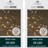 Anna's Collection Set Van 2X Stuks Draadverlichting Lichtsnoer Met 20 Lampjes Warm Wit 100 Cm - Lichtdraden/Lichtsnoeren - Kerstverlichting Discount