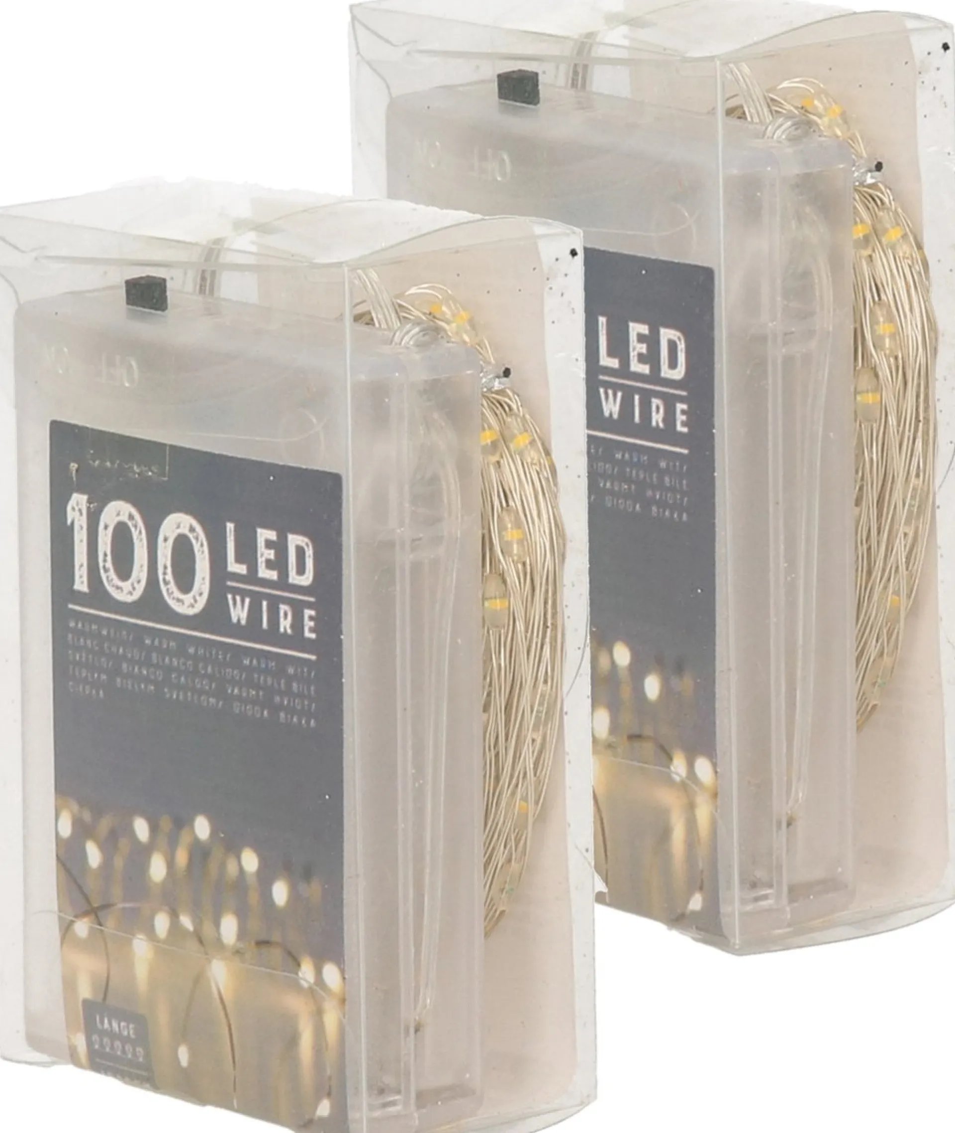 Merkloos Set Van 2X Stuks Draadverlichting Lichtsnoer Met 100 Lampjes Warm Wit Op Batterij 1000 Cm Shop
