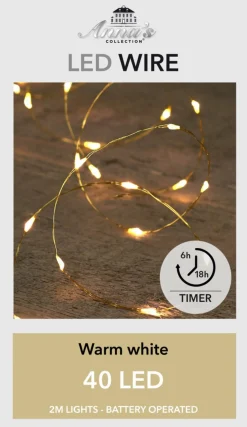 Anna's Collection Set Van 2X Stuks Draadverlichting Lichtsnoer Met 40 Lampjes Warm Wit 200 Cm - Lichtdraden/Lichtsnoeren - Kerstverlichting Best Sale