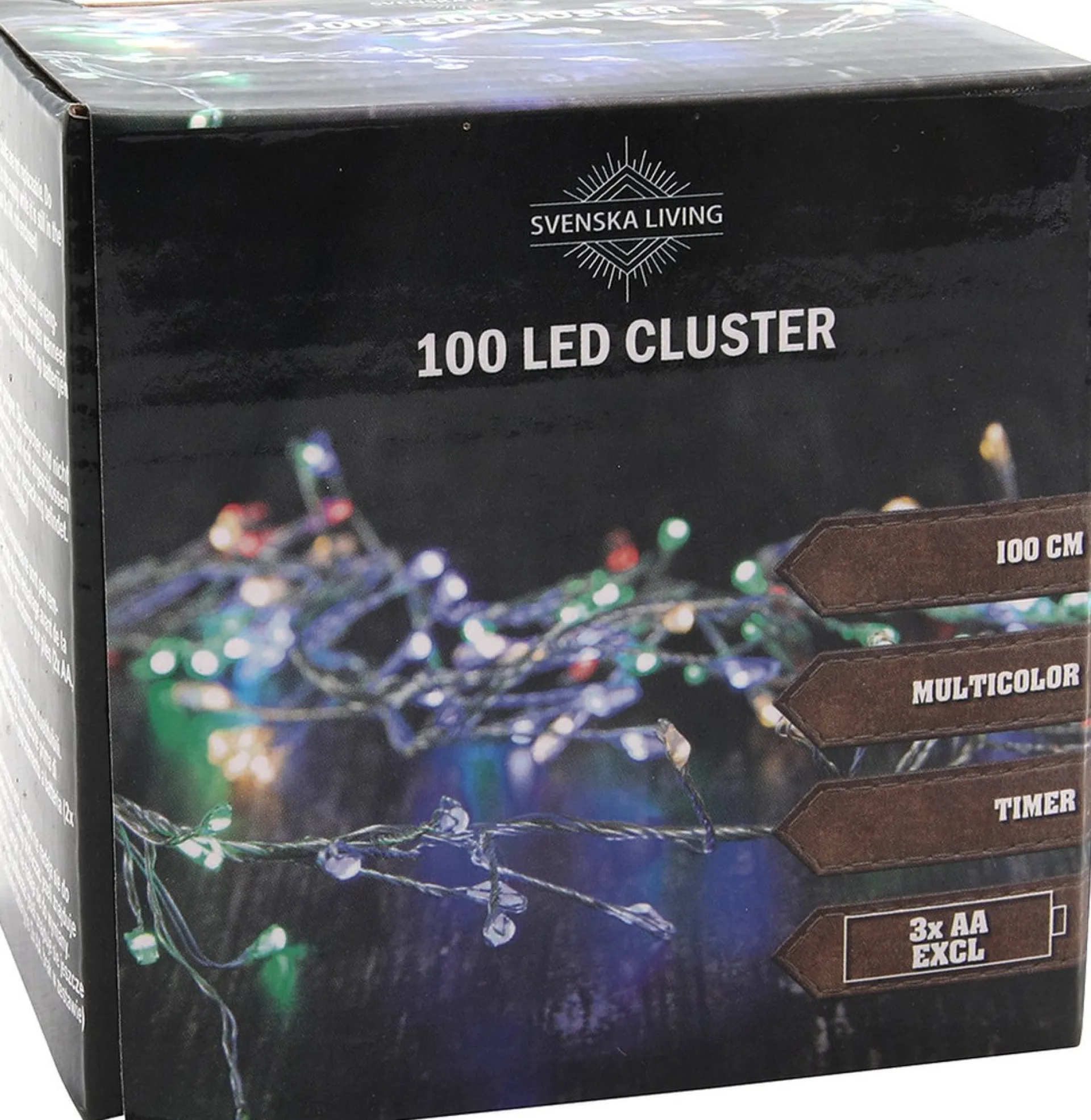 Svenska Living Set Van 3X Stuks Draadverlichting Lichtsnoer Met 100 Lampjes Gekleurd Op Batterij 100 Cm - Lichtdraden/Lichtsnoeren - Kerstverlichting Online