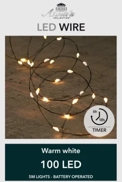 Anna's Collection Set Van 2X Stuks Draadverlichting Lichtsnoer Met 100 Lampjes Warm Wit 500 Cm - Lichtdraden/Lichtsnoeren - Kerstverlichting Flash Sale