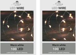 Anna's Collection Set Van 2X Stuks Draadverlichting Lichtsnoer Met 100 Lampjes Warm Wit 500 Cm - Lichtdraden/Lichtsnoeren - Kerstverlichting Store