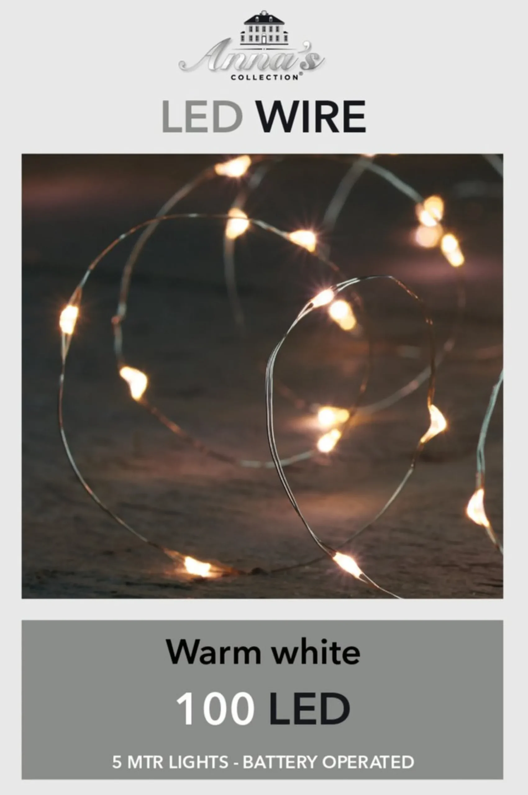 Anna's Collection Set Van 2X Stuks Draadverlichting Lichtsnoer Met 100 Lampjes Warm Wit 500 Cm - Lichtdraden/Lichtsnoeren - Kerstverlichting Store