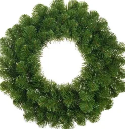 Mica Decorations Kerstkransen>Set Van 2X Stuks Groene Kerstkransen/Deurkransen 45 Cm - Kerstversiering/Kerstdecoratie Kransen/Voordeur Kransen