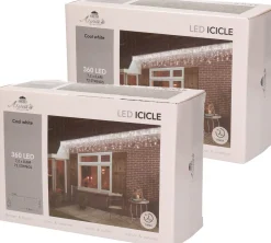 Anna's Collection Set Van 2X Stuks Ijspegelverlichting Lichtsnoer Met 360 Lampjes Helder Wit 720 X 60 Cm - Kerstverlichting Ijspegel Lampjes Best Sale