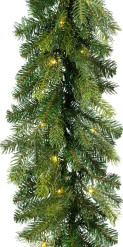 Decoris Guirlandes>Set Van 2X Stuks Kerst Dennenslinger/Dennenguirlandes Groen Met Twinkelende Verlichting 270 Cm - Kerstslingers