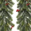 Decoris Guirlandes>Set Van 2X Stuks Kerst Dennenslinger/Dennenguirlandes Groen Met Decoratie 30 X 180 Cm - Kerstslingers