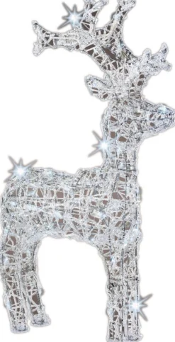 Lumineo Set Van 2X Stuks Kerstverlichting Led Figuren Voor Buiten Rendier 60 Cm Met 50 Lampjes Koel/Helder Wit Best Sale