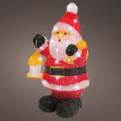 Lumineo Set Van 2X Stuks Kerstverlichting Led Figuren Voor Buiten Kerstman 24 X 20 X 46 Cm Met 40 Lampjes Helder Wit Outlet