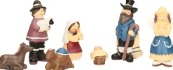 Merkloos Kerststallen>Set Van 7X Stuks Kinder Kerststal Beelden/Kerstbeelden - Religieuze Beelden/Kerststallenfiguren