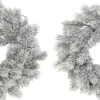 Merkloos Kerstkransen>Set Van 2X Stuks Kunst Kerstkransen Groen/Sneeuw 35 Cm - Kerst Decoratie Kransen Van Dennetakken