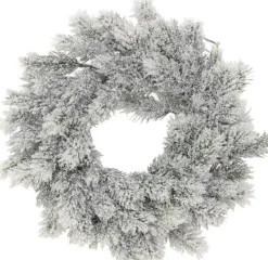 Merkloos Kerstkransen>Set Van 2X Stuks Kunst Kerstkransen Groen/Sneeuw 35 Cm - Kerst Decoratie Kransen Van Dennetakken