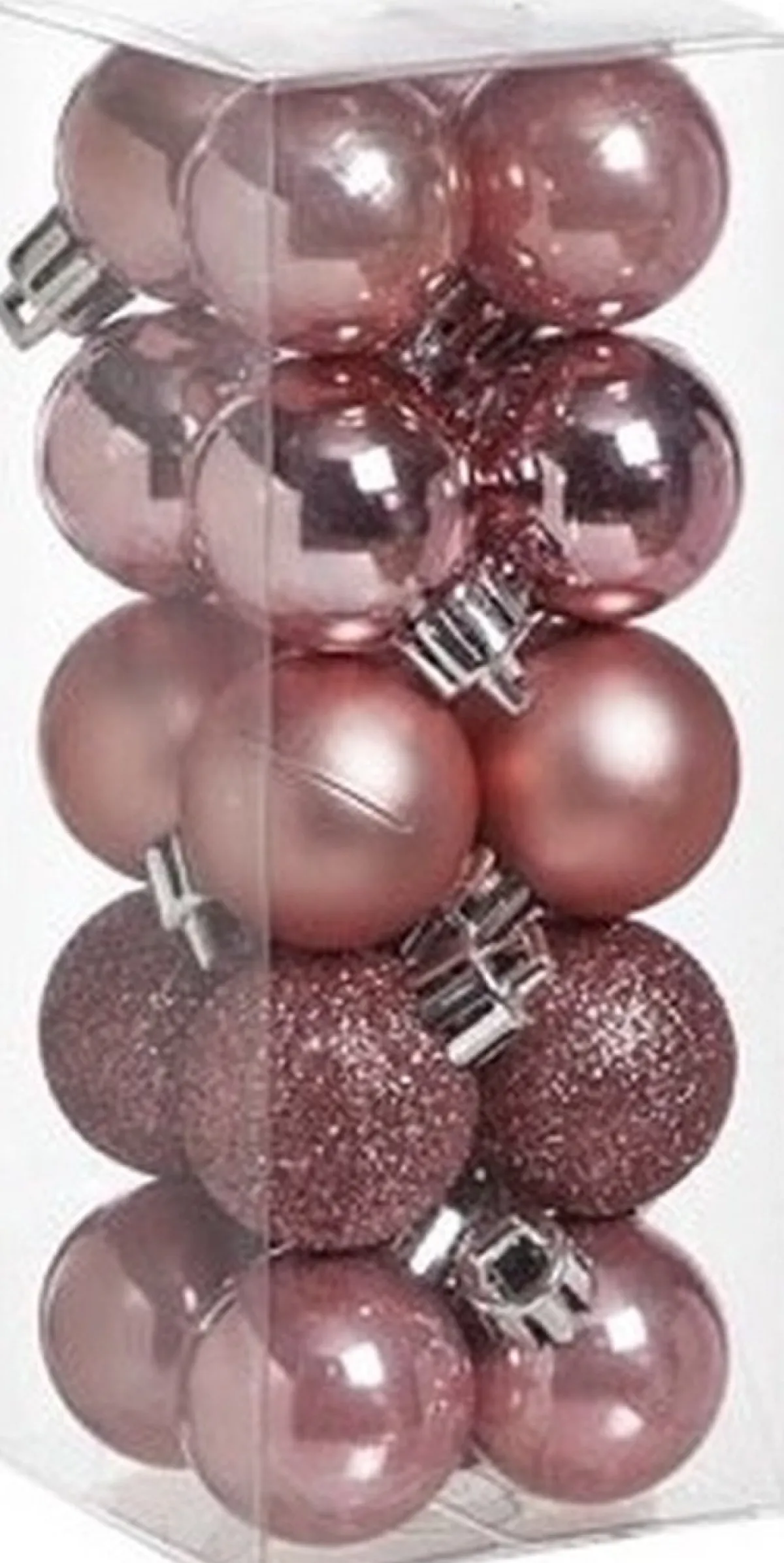 Merkloos Kerstboomversieringen>Set Van 40X Stuks Kunststof Kerstballen Mix Roze En Mintgroen 3 Cm - Kerstversiering