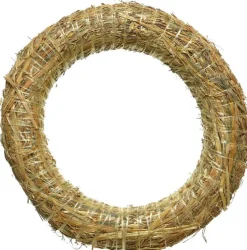 Merkloos Kerstkransen>Set Van 5X Stuks Stro Kerstkrans Om Te Decoreren 20 Cm - Kerst Deurkransen - Strokransen