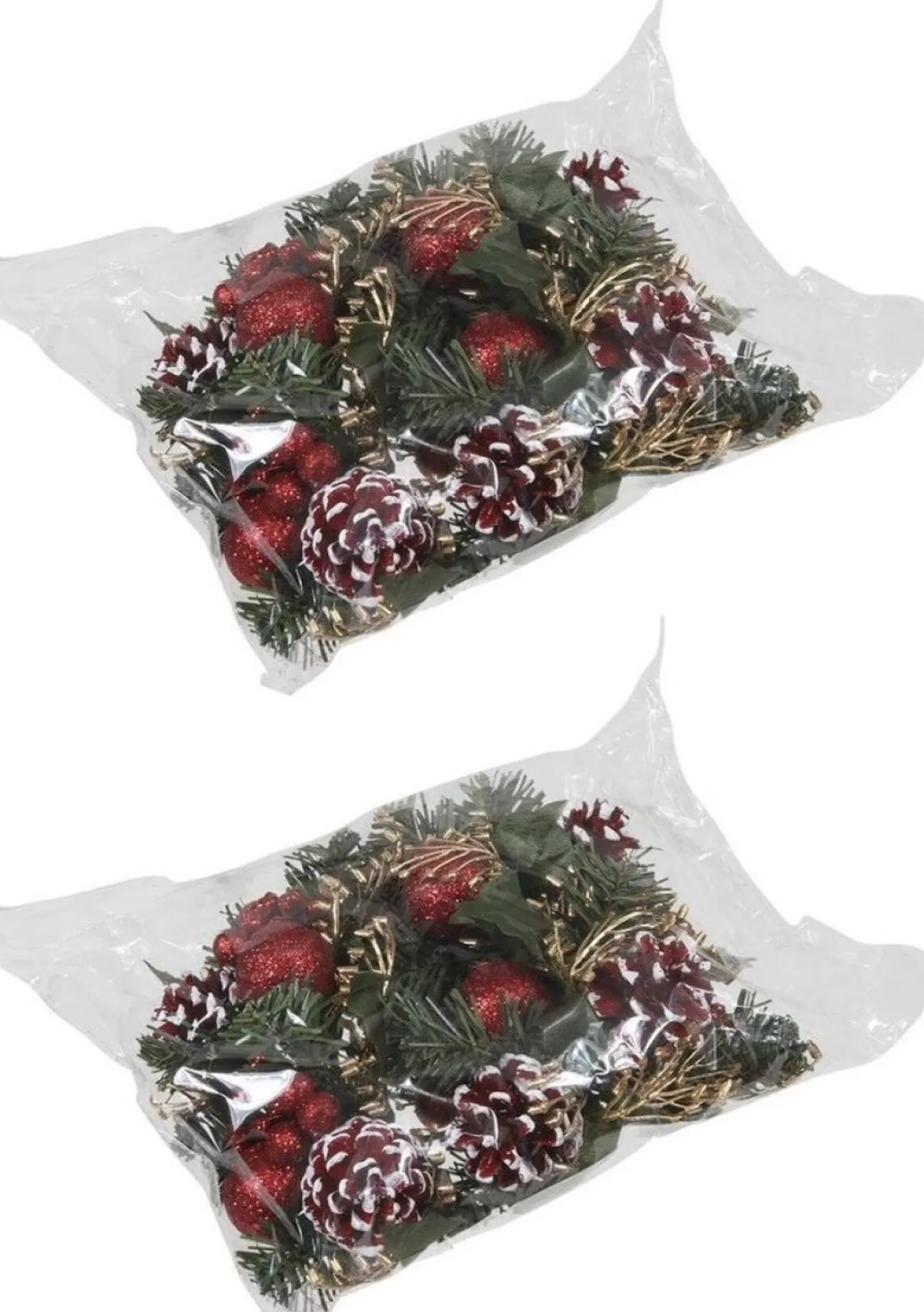 Merkloos Kerststukjes>Set 12X Rode Decoraties Op Stekers 12 Cm - Kerststukje Onderdelen/Stekertjes - Kerstversiering/Kerstdecoratie