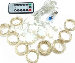 Shutterlight® Shutterlight 3X3 Meter Lichtgordijn 300 Led - Kerstverlichting Led Voor Binnen En Buiten - Warm Wit - Ip68 Waterdicht - 8 Standen - Met Adapter & Afstandsbediening Best