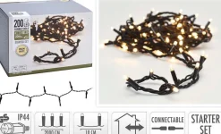 S.I.A. Koppelbare Kerstverlichting Starter Set 200 Leds 20M Ip44 Hot