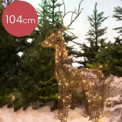 Lumineo Sierlijke Rotan Hert Met Led Verlichting Voor Buiten En Binnen - 104Cm Cheap