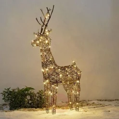 Lumineo Sierlijke Rotan Hert Met Led Verlichting Voor Buiten En Binnen - 104Cm Cheap