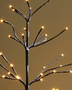 Sirius Isaac Kerstboom - H 210 Cm - D 60 Cm - Bruin/Sneeuweffect - 348 Led Lichtjes - Indoor En Outdoor Hot