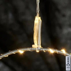 Sirius Home Kerstkransen>Sirius Liva Cirkel Lichtkrans Kerstverlichting - D 20 Cm - Zilver - 60 Leds - Op Batterijen