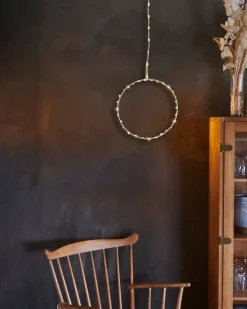 Sirius Home Kerstkransen>Sirius Liva Cirkel Lichtkrans Kerstverlichting - D 25 Cm - Zilver - 80 Leds - Op Batterijen