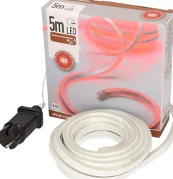 Merkloos Slangverlichting Led Strip Rood Buiten 5 Meter - Kerstverlichting Store