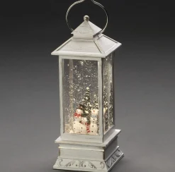 Konst Smide Sneeuwlantaarn Voor Binnen - Klassieke Stijl - Sneeuwpop - Warmwit - 10.5 X 27.5 Cm - Kerstlantaarn - Verlichting Op Batterijen - Timer - 3000K - Kerstverlichting Flash Sale