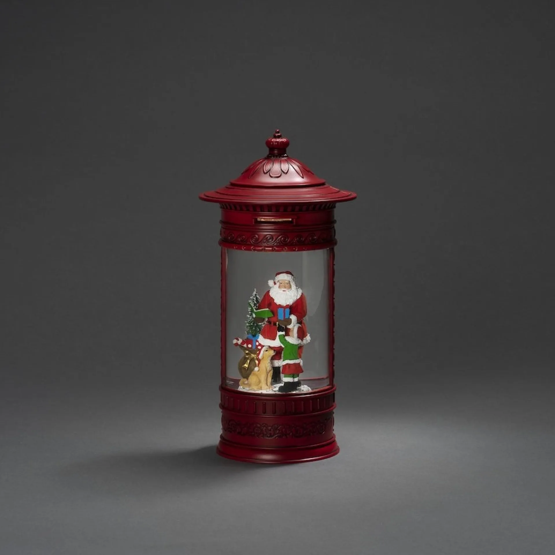 Konst Smide Sneeuwlantaarn Voor Binnen - Brievenbus Met Kerstman - 27 Cm Hoog - Kerstlantaarn Op Batterijen En Usb Best Sale