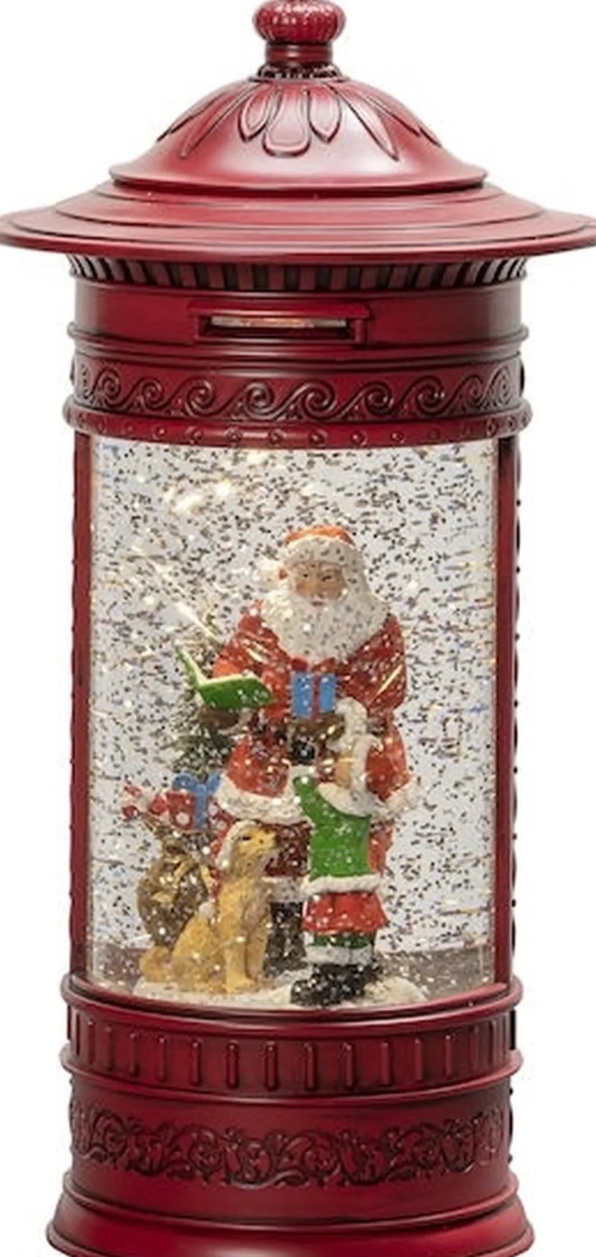 Konst Smide Sneeuwlantaarn Voor Binnen - Brievenbus Met Kerstman - 27 Cm Hoog - Kerstlantaarn Op Batterijen En Usb Best Sale