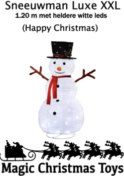 Magic Christmas Toys Sneeuwpop Kerst Sneeuwman Met Witte (Happy Christmas) Luxe Xxl (1.20M) Flash Sale