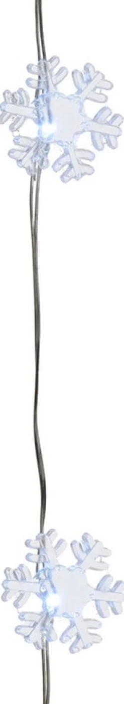 Lumineo Sneeuwvlokken Lichtsnoeren Met Timer 40 Lampjes Wit Op Batterij - Sneeuwvlok Verlichting - Kerstlampjes/Kerstlichtjes Best Sale