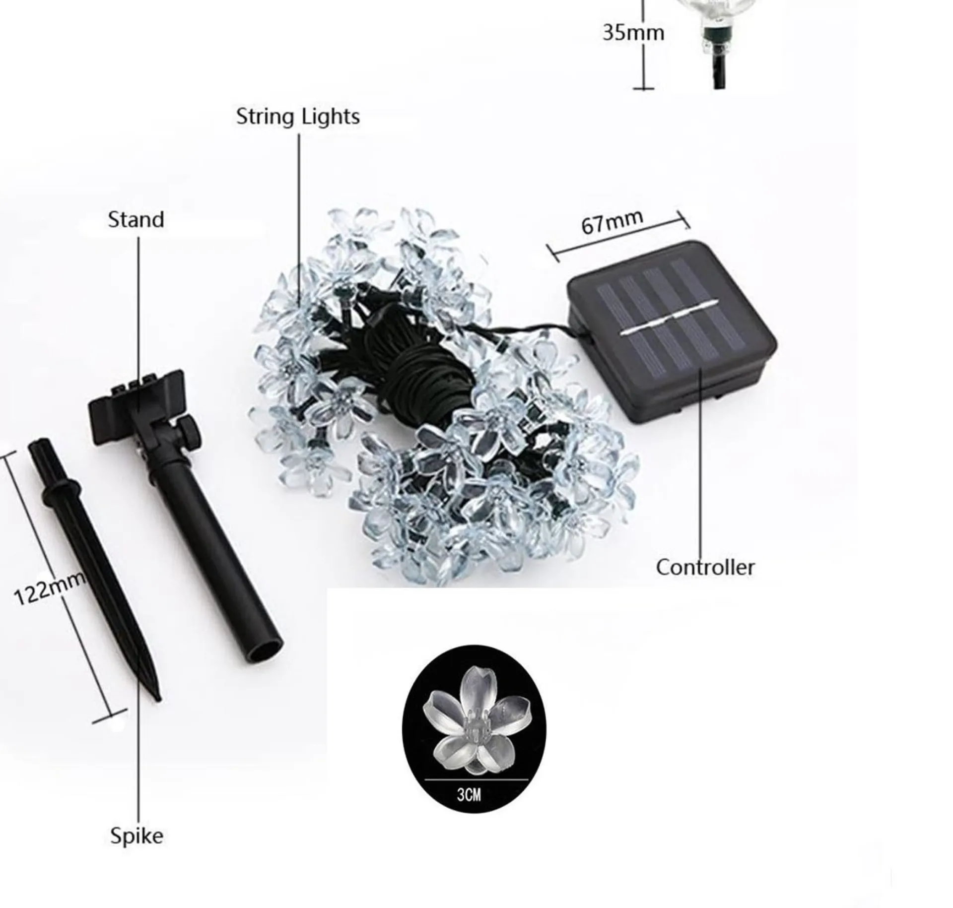 Xd Xtreme Solar Cherry Blossom - Kersenbloesem Verlichting - Zonne-Energie Slinger - Tuinverlichting - Tuindecoratie - Zonnepaneel Outlet