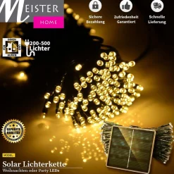 Meisterhome Solar Led 200 Stuks Warm Wit Buitenverlichting Tuinverlichting Party Clearance