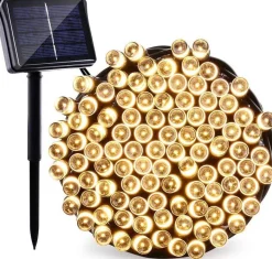 Solarwandlamp.nl Solar Lichtsnoer Led Buiten - 300 Lampen - Warm-Wit Licht - Tuinverlichting Op Zonne-Energie Online