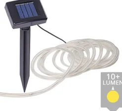 Rextech Solar Tuinverlichting - Lichtslang Buiten 'Rope' - Met Los Solarpaneel - Lichtsnoer Op Zonne-Energie Best