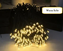 Merkloos Solar Tuinverlichting Op Zonne Energie, 12M Snoer 100Led, Warm Wit Licht Voor Binnen & Buiten, Color Box Best