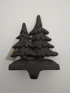 Sommerfield Kerstkransen> | Kranshanger Ophanghaak Voor Op Kast E.D., (Krans) Haak En Dubbele Kerstboom | Gietijzer | Zwart/Roestbruin