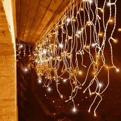 springos Ijspegel Verlichting Buiten | Ijspegel Verlichting | Kerstverlichting Buiten | 12 M + 2.5 M Snoer | Connectable | 300 Led | Flash | Clearance