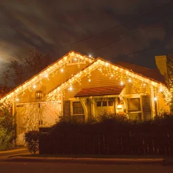 springos Ijspegel Verlichting Buiten | Ijspegel Verlichting | Kerstverlichting Buiten | 12 M + 2.5 M Snoer | Connectable | 300 Led | Flash | Clearance